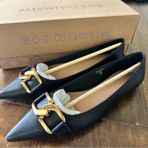 Black Flats with Gold Accents - B.O.G. Collective